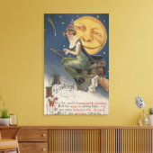 Halloween GreetingWitch in Flight Canvas Afdruk (Insitu (Woonkamer))