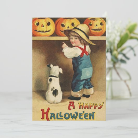 HALLOWEEN GREETTEMONTWERP MET EEN HOOGTE FEESTDAGENKAART (Staand voorkant)