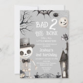Halloween Grey Bad Two De Botten 2e Verjaardag Kaart (Voorkant)