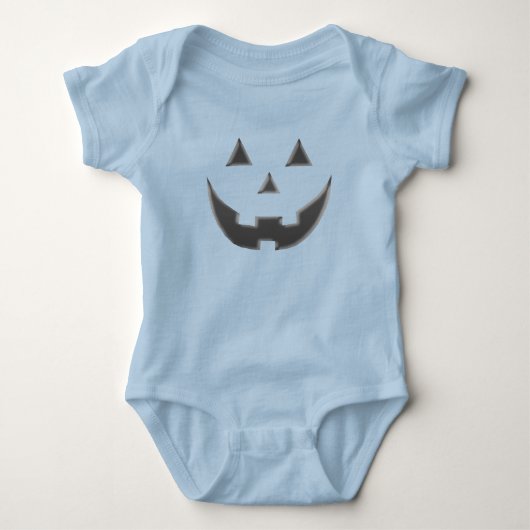 Halloween Grey Jack o Lantaarn pumpkin schattig Romper (Voorkant)