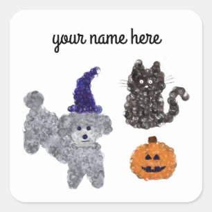 Halloween Grey Podle #1-3 Stickers