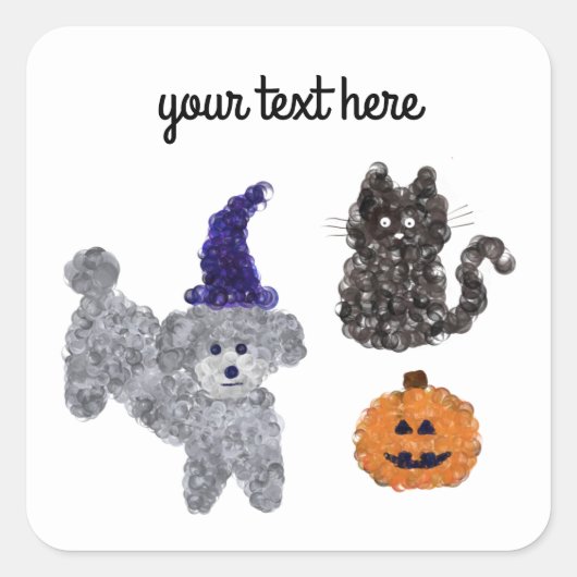 Halloween Grey Podle #1-4 Stickers (Voorkant)