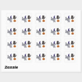 Halloween Grey Podle #1 Vierkante Sticker (Vel)