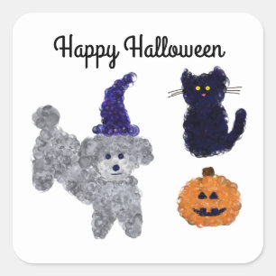 Halloween Grey Podle #2-2 Stickers