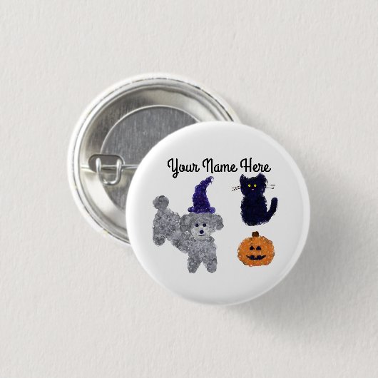 Halloween Grey Podle #2 Button (Voorkant /achterkant)