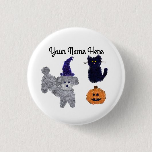 Halloween Grey Podle #2 Button (Voorkant)