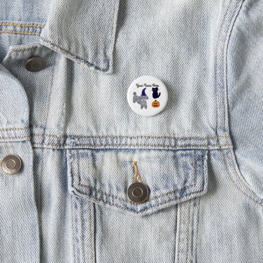 Halloween Grey Podle #2 Button (In situ)