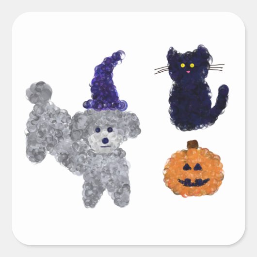 Halloween Grey Podle #2 Stickers (Voorkant)