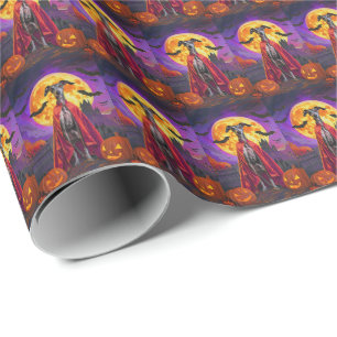 Halloween Greyhound Berg Vampier Pompoenen  Cadeaupapier