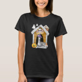 Halloween Greyhound Dog Witch Haunted House T-shirt (Voorkant)