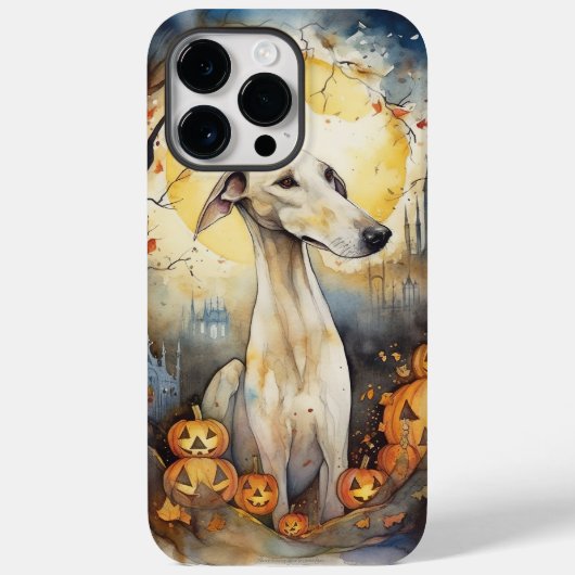 Halloween Greyhound met pompoenen eng Case-Mate iPhone Case (Achterkant)