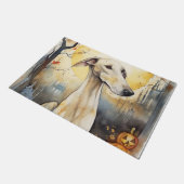 Halloween Greyhound met pompoenen eng Deurmat (Schuin)