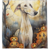 Halloween Greyhound met pompoenen eng Douchegordijn (Voorkant)