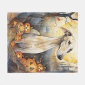Halloween Greyhound met pompoenen eng Fleece Deken (Voorkant (Horizontaal))