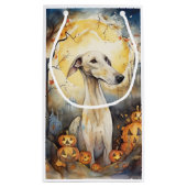 Halloween Greyhound met pompoenen eng Klein Cadeauzakje (Achterkant)