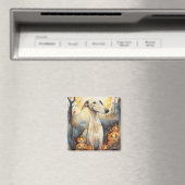 Halloween Greyhound met pompoenen eng Magneet (Insitu (Vaatwasser))