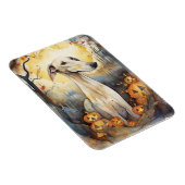 Halloween Greyhound met pompoenen eng Magneet (Rechterzijde)