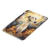 Halloween Greyhound met pompoenen eng Magneet (Linkerzijde)