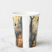 Halloween Greyhound met pompoenen eng Papieren Bekers (Links)