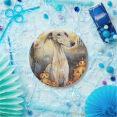 Halloween Greyhound met pompoenen eng Papieren Bordje (Feest)