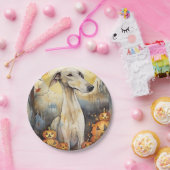 Halloween Greyhound met pompoenen eng Papieren Bordje (Feest)