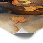 Halloween Greyhound met pompoenen eng Perfect Poster (Hoek)