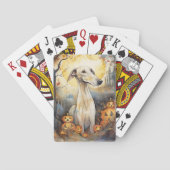 Halloween Greyhound met pompoenen eng Pokerkaarten (Achterkant)