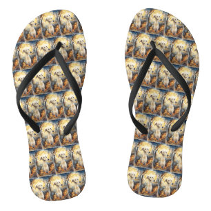 Halloween Greyhound met pompoenen eng Teenslippers