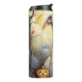 Halloween Greyhound met pompoenen eng Thermosbeker (Gedraaid links)
