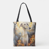 Halloween Greyhound met pompoenen eng Tote Bag (Achterkant)