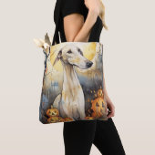 Halloween Greyhound met pompoenen eng Tote Bag (Dichtbij)