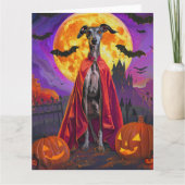 Halloween Greyhound Mountain Vampire Pumpkins Kaart (Voorkant)