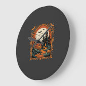 Halloween Griezeld kast Pompoen Maan Vector Kunst Grote Klok (Hoek)