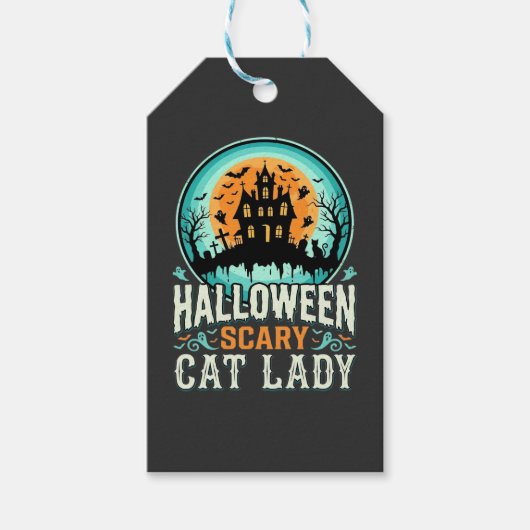Halloween Griezeldame Huis Design_1 Cadeaulabel (Voorkant)