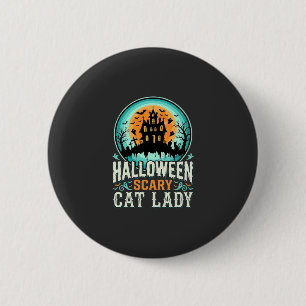 Halloween Griezeldame Huis Design_1 Ronde Button 5,7 Cm