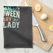 Halloween Griezeldame Huisontwerp_1 Theedoek (Quarter Fold)