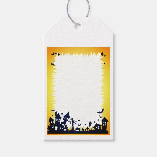 Halloween Griezeldorp Cadeaubijslage Cadeaulabel (Voorkant)