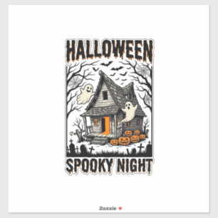 Halloween Griezeldorp Verschrikkelijke Nacht Vinta Sticker