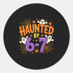 Halloween Griezelen 67 Zes Zeven Meme 1 (3)  Ronde Sticker