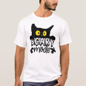 Halloween Griezelen Angstige Kat T-shirt (Voorkant)