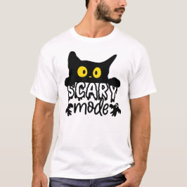 Halloween Griezelen Angstige Kat T-shirt