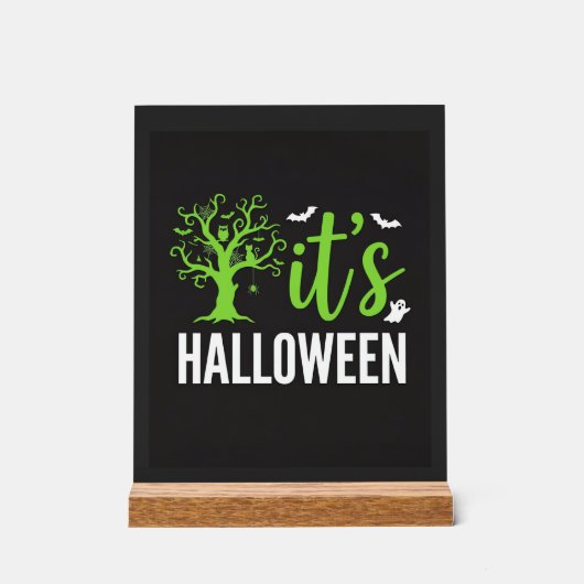 Halloween Griezelen Boom Vleermuizen Vector Design Acryl Bord (Voorkant)