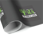 Halloween Griezelen Boom Vleermuizen Vector Design Cadeaupapier (Rol Hoek)
