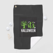Halloween Griezelen Boom Vleermuizen Vector Design Golfhanddoek (Insitu)