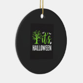 Halloween Griezelen Boom Vleermuizen Vector Design Keramisch Ornament (Rechts)