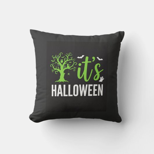 Halloween Griezelen Boom Vleermuizen Vector Design Kussen (Voorkant)