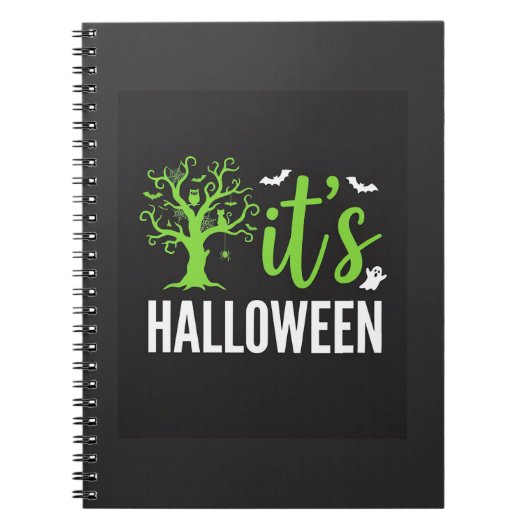 Halloween Griezelen Boom Vleermuizen Vector Design Notitieboek (Voorkant)