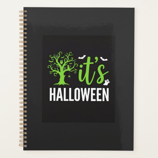 Halloween Griezelen Boom Vleermuizen Vector Design Planner (Voorkant)