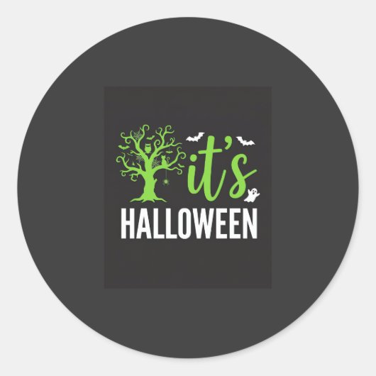 Halloween Griezelen Boom Vleermuizen Vector Design Ronde Sticker (Voorkant)
