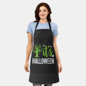 Halloween Griezelen Boom Vleermuizen Vector Design Schort (Gedragen)